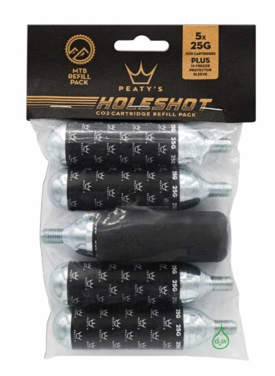 cartouches co2 peaty's holeshot recharge (x5) mtb (25g)