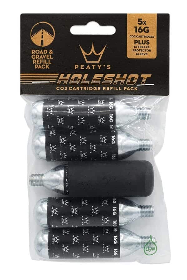cartouches co2 peaty's holeshot recharge (x5) route / gravel (16g)