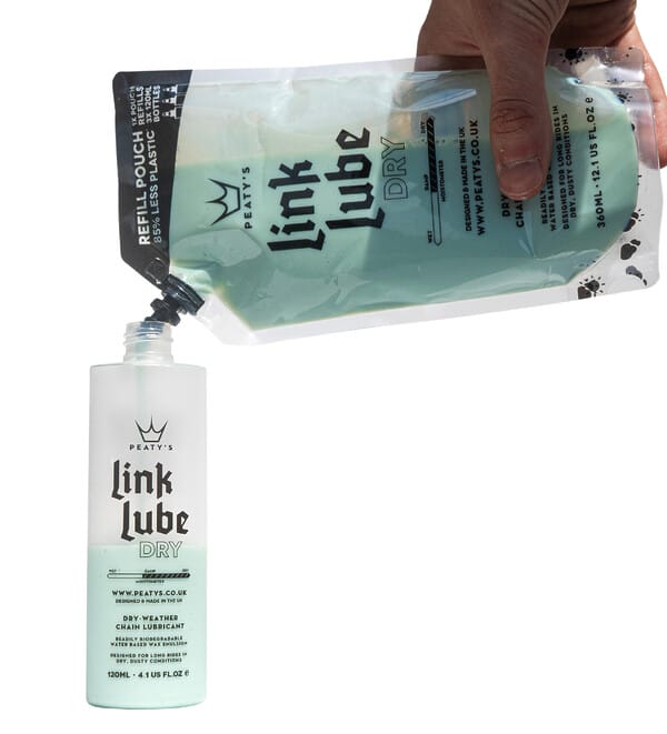 recharge lubrifiant peaty's link lube condition sec poche de recharge 360ml