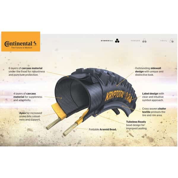 pneu vtt continental kryptotal front dh soft tubeless ready