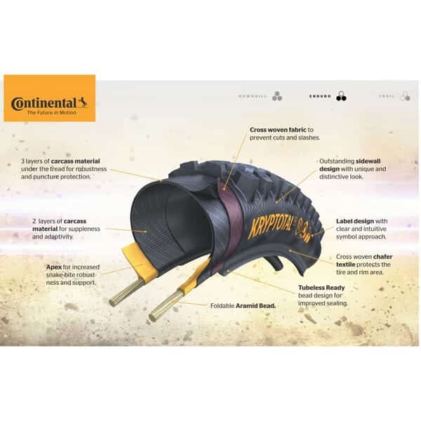 pneu vtt continental kryptotal rear enduro soft tubeless ready