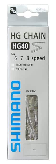 shimano chaine hg40 116m 6/7/8v attache rapide